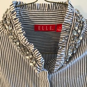 Elle embellished button up